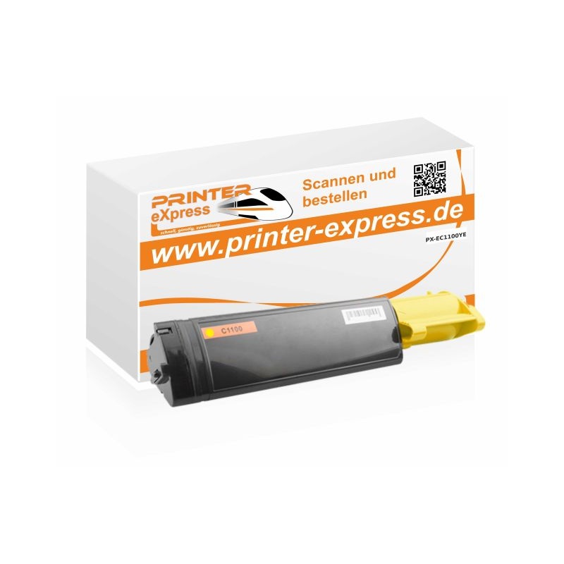 Printer-Express Toner alternativ zu Epson C13S050187, S050187, C1100 f&uuml;r Epson Drucker Gelb