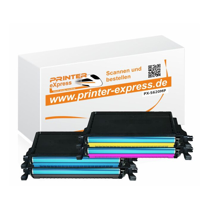 Toner 4er Set alternativ zu Samsung CLP-620, CLP620 für Samsung Drucker