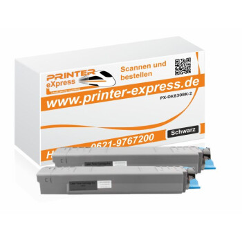 Toner 2er Set ersetzt Oki 44059108, C810, C830 XL...