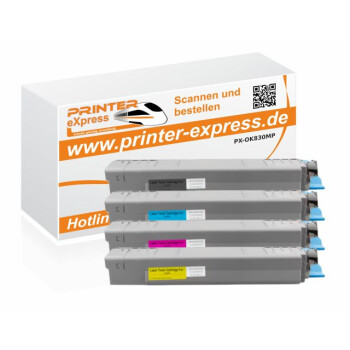 Toner 4er Set ersetzt Oki C810, C830 XL f&uuml;r Oki Drucker