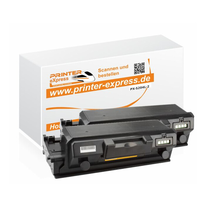 Toner 2er Set alternativ zu Samsung D204L, MLT-D204/ELS für Samsung Drucker Schwarz