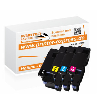 Toner 4er Set alternativ zu CX17, C1700 f&uuml;r Epson...