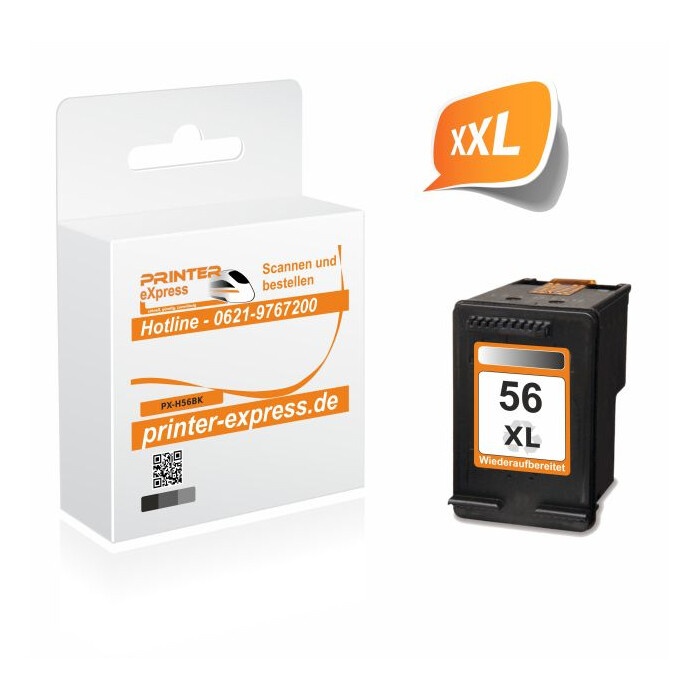 Printer-Express Druckerpatrone ersetzt HP 56XL, 56, C6656AE schwarz XXL