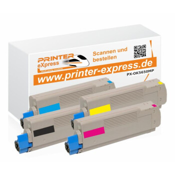 Toner 4er Set ersetzt Oki 5650, 5750 XL für Oki Drucker