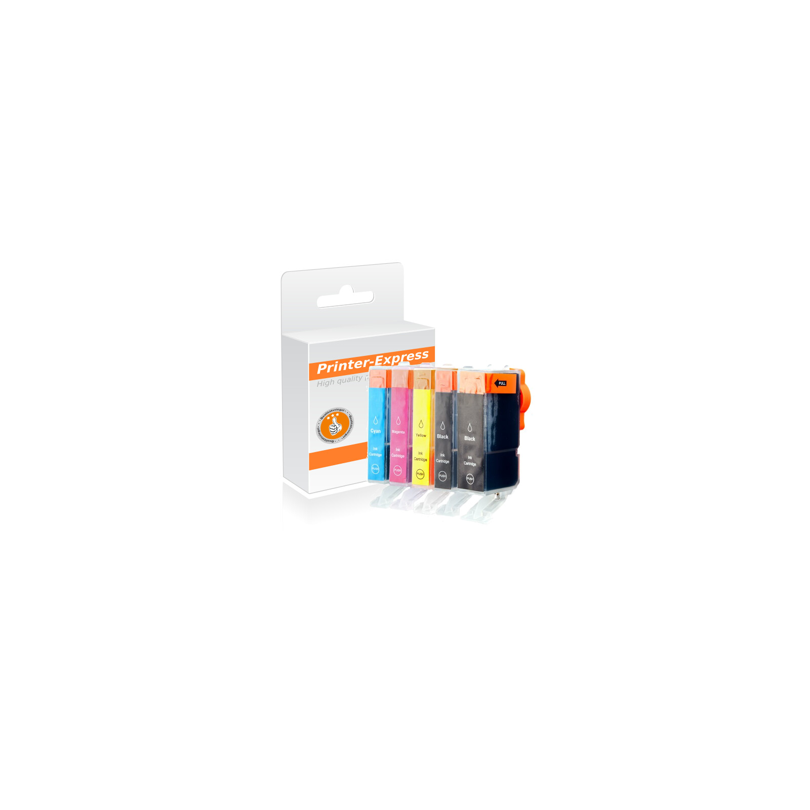 Rabattpaket! Canon PGI-520 / CLI-521 - 5 färg PBK-BK-C-M-Y - Kompatibel -  PGI-520 - 60 ml