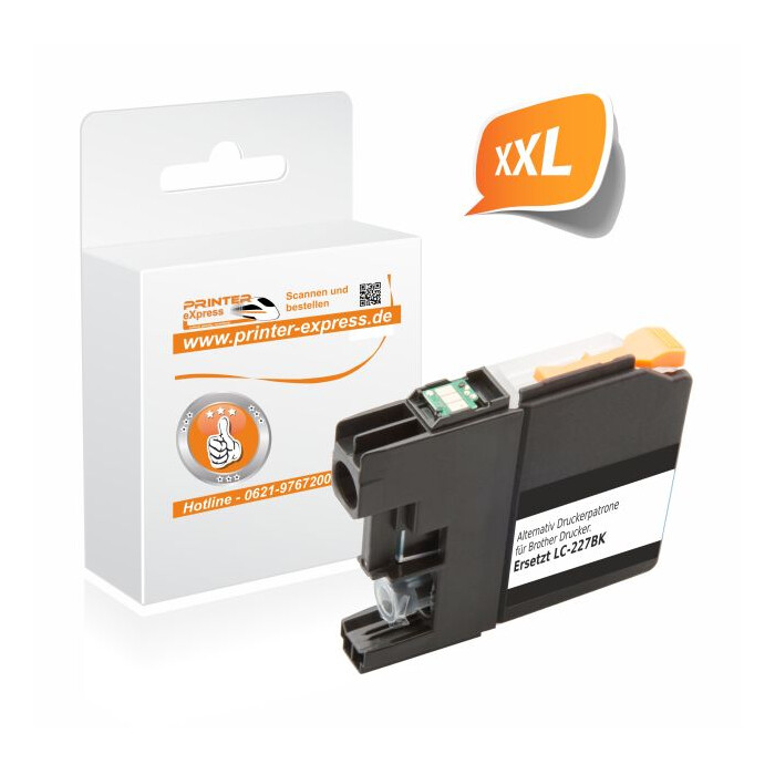 Printer-Express Druckerpatrone ersetzt Brother LC-227BK schwarz mit Chip