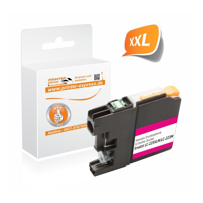 Printer-Express Druckerpatrone ersetzt Brother LC-225XLM magenta mit Chip