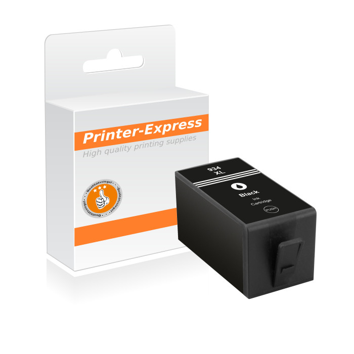 Printer-Express Druckerpatrone ersetzt HP 934, HP934XL schwarz mit Chip