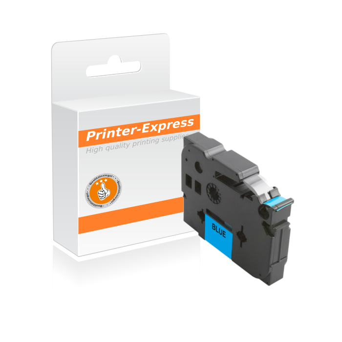 Schriftbandkassette kompatibel zu TZ-521, TZE-521 schwarz auf blau 9mm