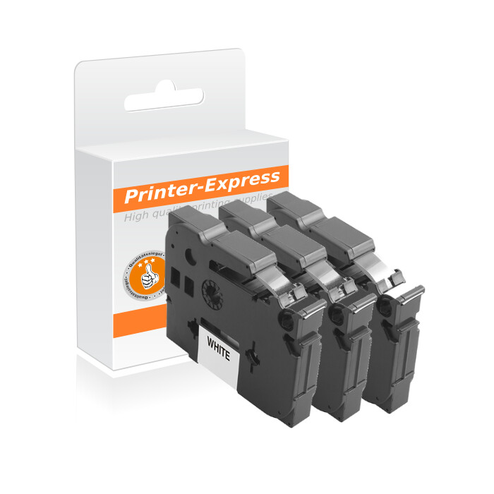 kompatibel Schriftband für Brother P-Touch 6mm Schwarz auf weiß TZ-211 TZE-211 