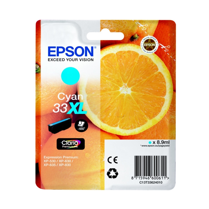 Epson T3362, 33XL Druckerpatrone cyan