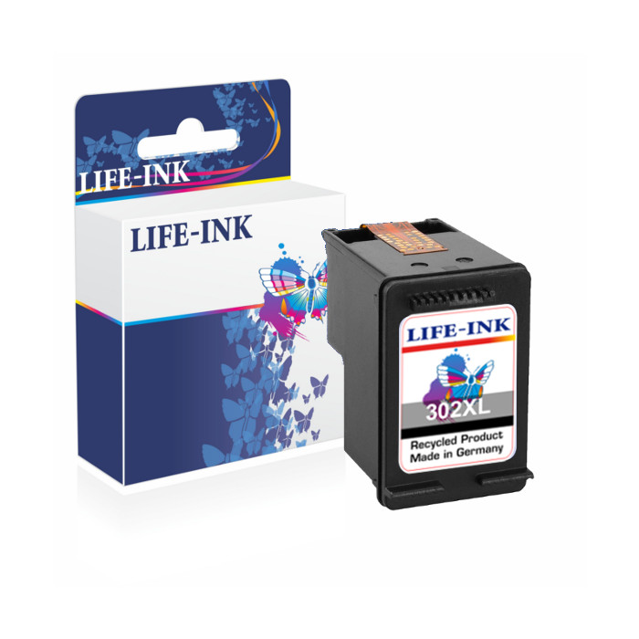 Life-Ink Druckerpatrone ersetzt F6U68AE, 302 XL für HP Drucker black