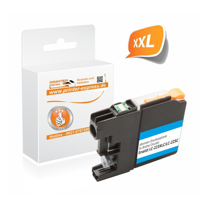 Printer-Express Druckerpatrone ersetzt Brother LC-223C cyan mit Chip