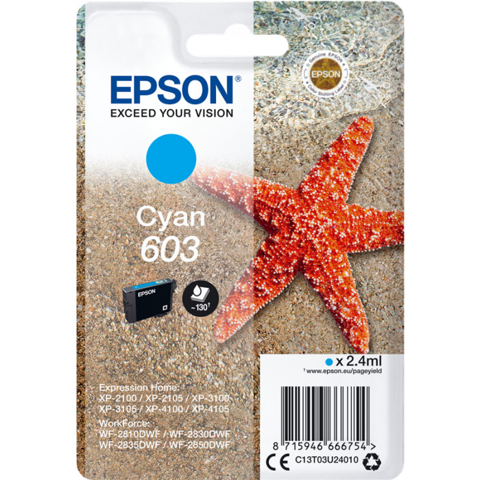 Epson 603, C13T03U24010 Druckerpatrone cyan