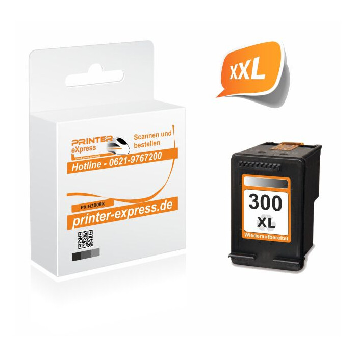 HP 300 BK XL (HP CC641EE, CC 641 EE) alternativ Druckerpatrone Schwarz