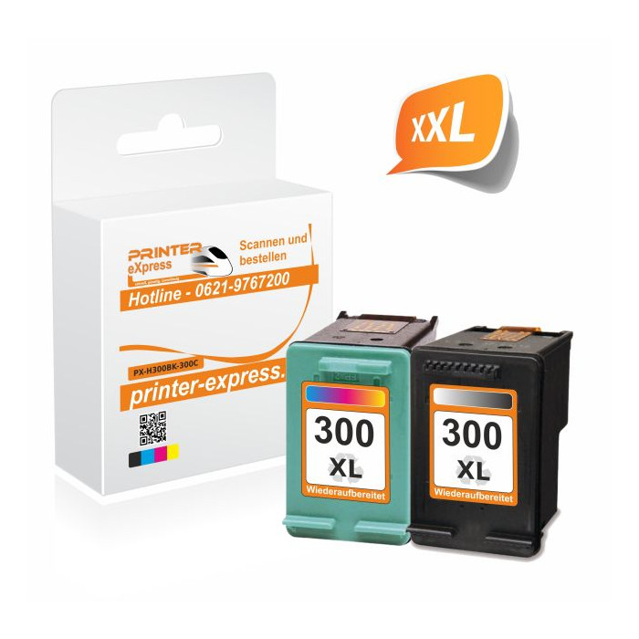 HP 300 Multipack 1x Schwarz + 1x Color (HP CC641 EE, CC644 EE) alternativ Druckerpatronen