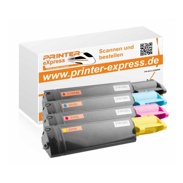 Toner Multipack alternativ zu Epson C1100 4 Tonerkartuschen für Epson Drucker