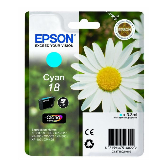 Epson Druckerpatrone T1802 Cyan