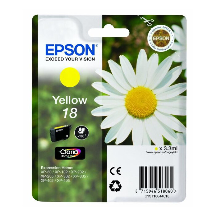 Epson Druckerpatrone T1804 Gelb