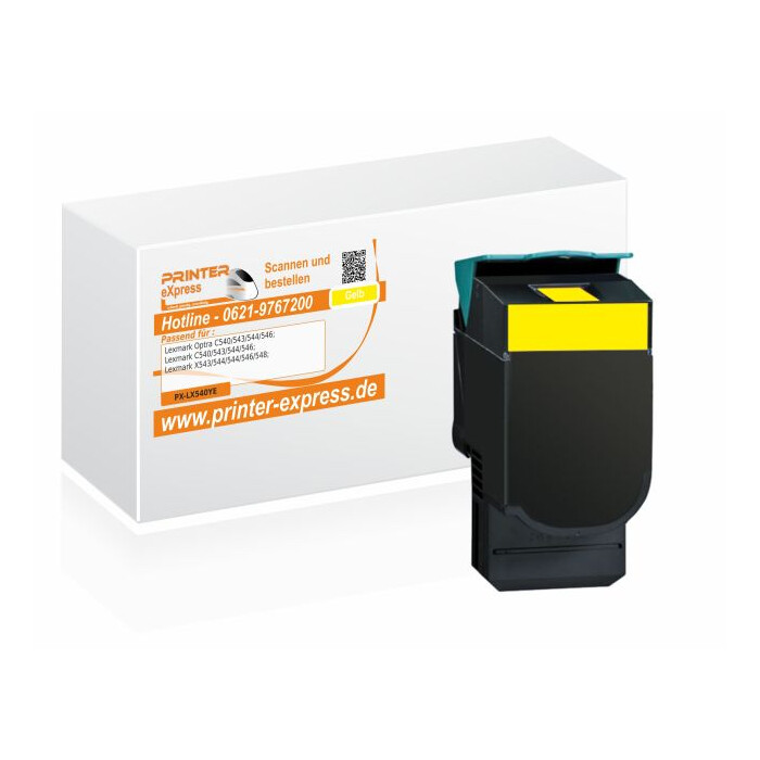 Toner alternativ zu Lexmark C540H2YG, C540A1YG, C540H1YG für Lexmark Drucker Gelb
