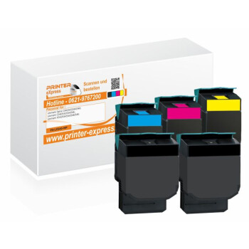 Toner 5er Set alternativ zu Lexmark C540H2KG, C540H2CG,...