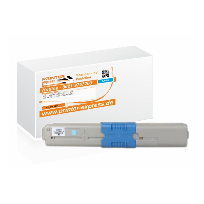 Toner alternativ zu Oki 44469706 XL für Oki C310 Drucker cyan