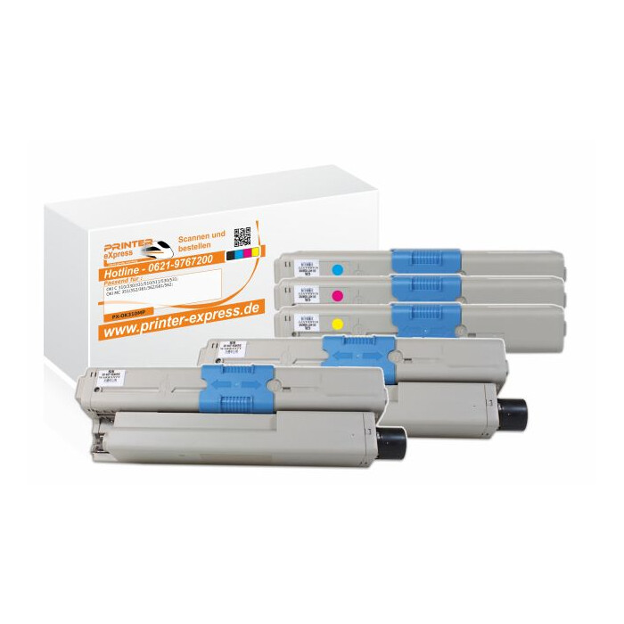 Toner 5er Set alternativ zu Oki C310 XXL
