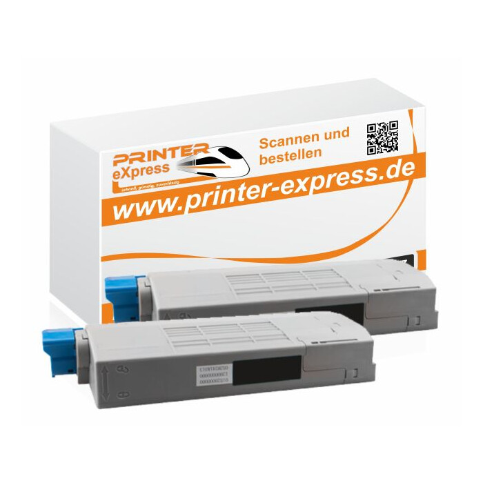 Toner 2er Set ersetzt Oki 43866108, C710 XL für Oki Drucker schwarz