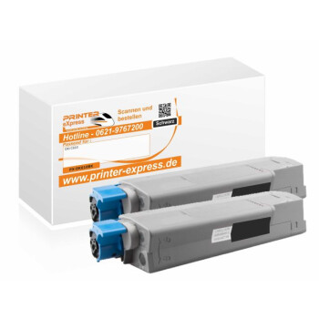 Toner 2er Set ersetzt Oki 44315308, C610 XL für Oki...