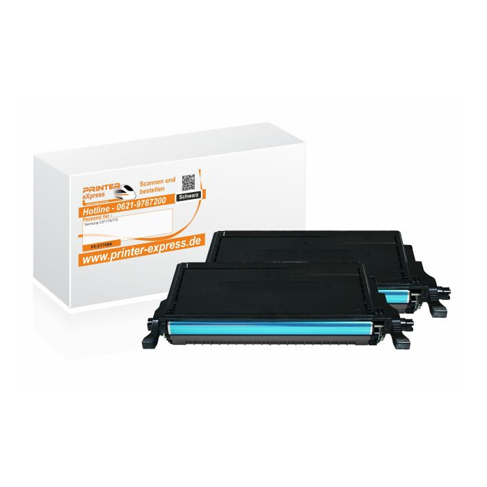 Toner 2er Set alternativ zu Samsung CLP-770, CLT-K6092S/ELS für Samsung Drucker Schwarz