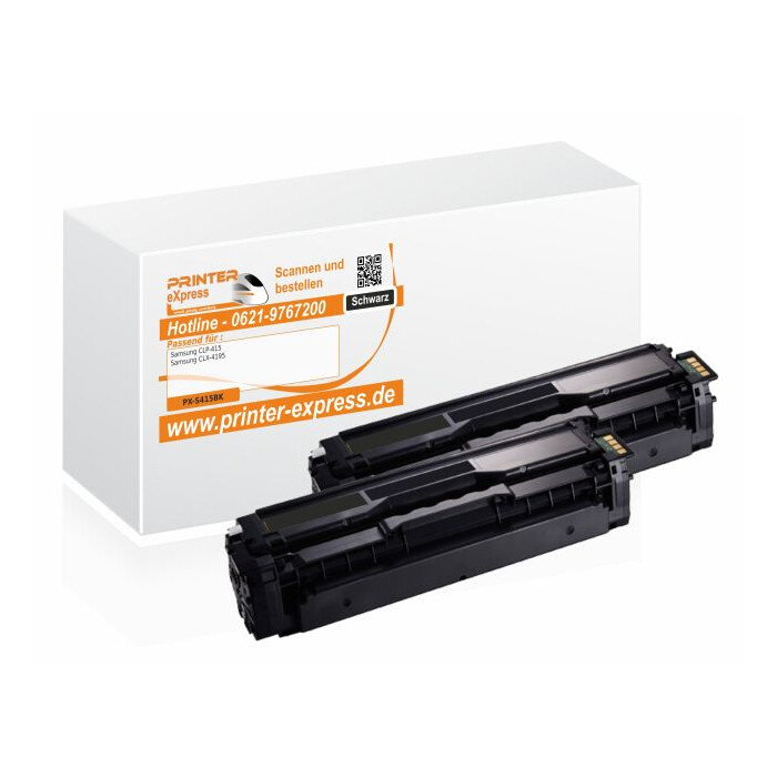 Toner 2er Set ersetzt Samsung CLP-415, CLT-K504S/ELS, K504S für Samsung Drucker schwarz