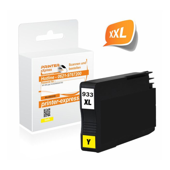 Printer-Express Druckerpatrone ersetzt HP 933, HP933XL gelb mit Chip