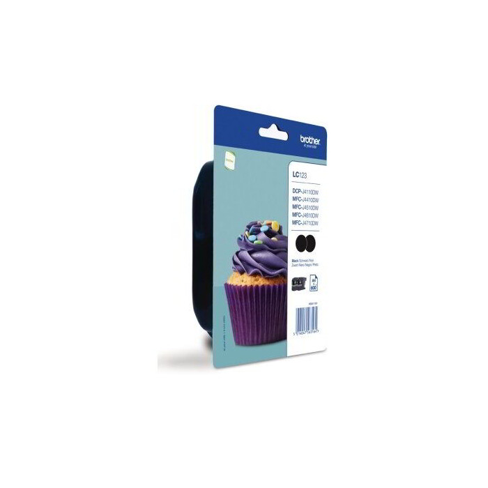 Brother Value Pack schwarz LC123BKBP2DR LC-123 2 Tintenpatronen