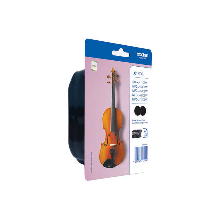 Brother Value Pack schwarz LC127XLBKBP2DR LC-127 2 Tintenpatronen LC127XLBK