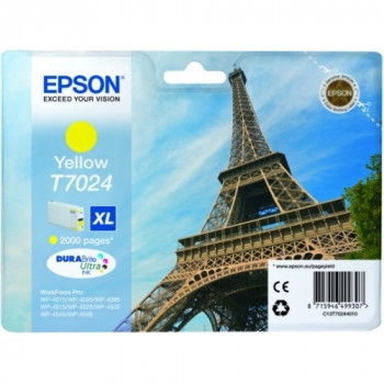 Epson Tintenpatrone gelb C13T70244010, T7024 XL 2000 Seiten